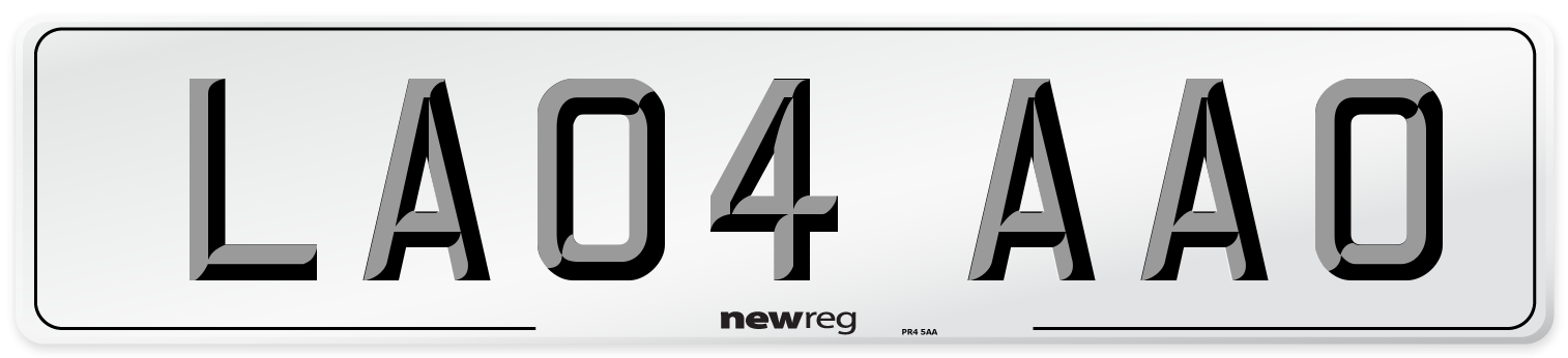 LA04 AAO Number Plate from New Reg